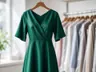 Cleaned dress on a hanger