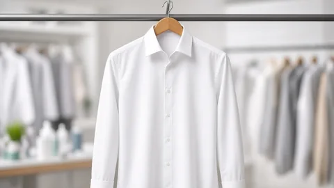 White dress shirt on a hanger